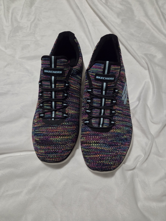 Skechers Shoes - Skechers Women's Black Multi-Color Knit Slip-On Sneakers